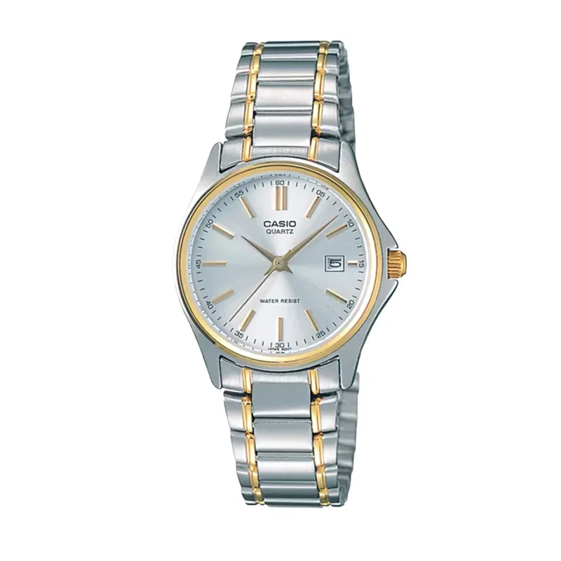 Casio Enticer Two-tone Silver Dial Gold Ladies Watch- LTP-1183G-7A